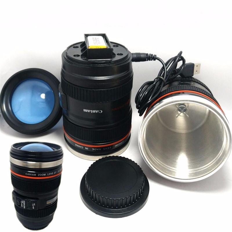 Camera Lens Shape Self-Stirring Travel Mug