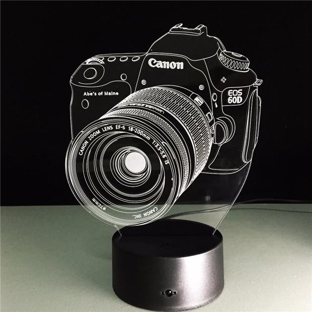 Color Changing Novelty 3D Camera Illusion LED Lamp