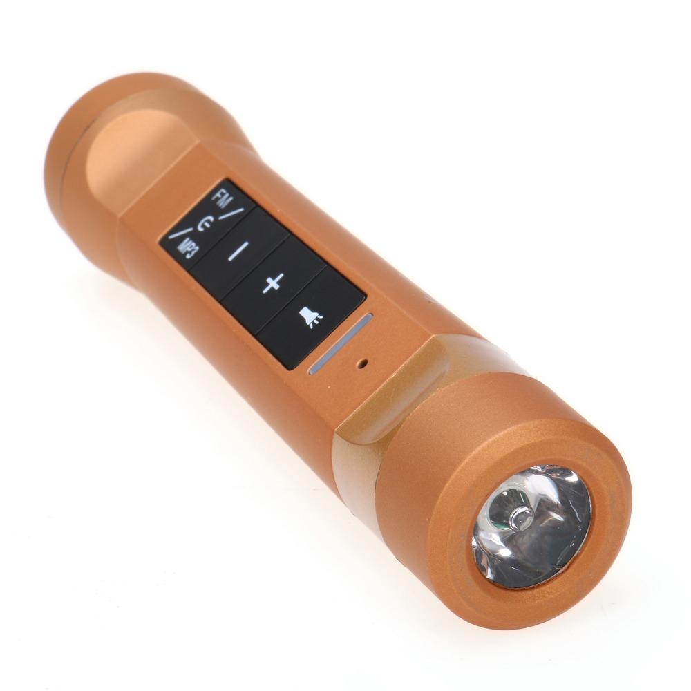 Rechargeable Music Player Bluetooth Bicycle Speaker LED Flashlight w/ Power Bank